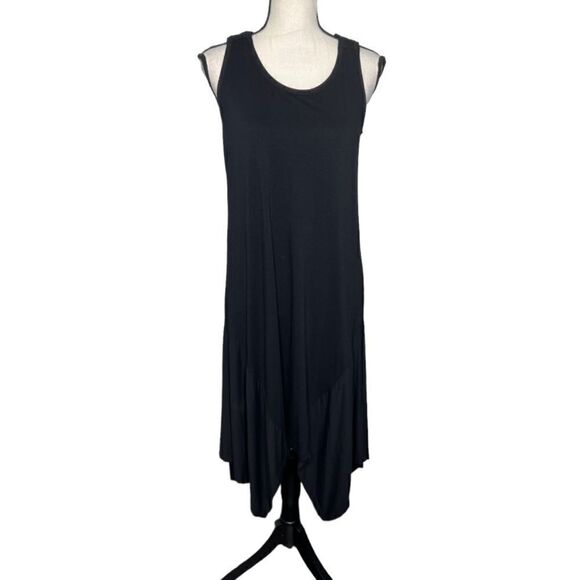 H By HALSTON Black Asymmetrical Hemline Dress. Size Medium - Picture 1 of 8